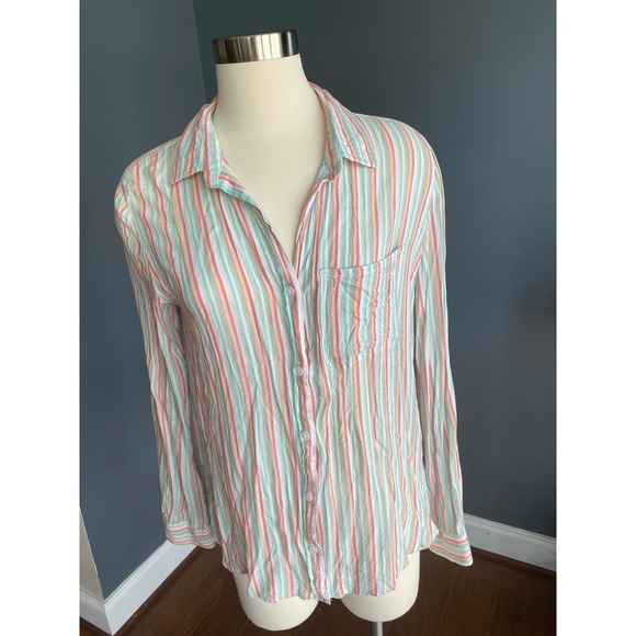 Pastel striped button-down shirt - Picture 2 of 5